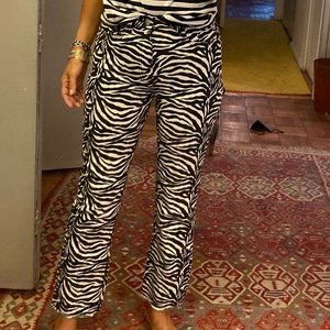 Zebra Print Denim pants
